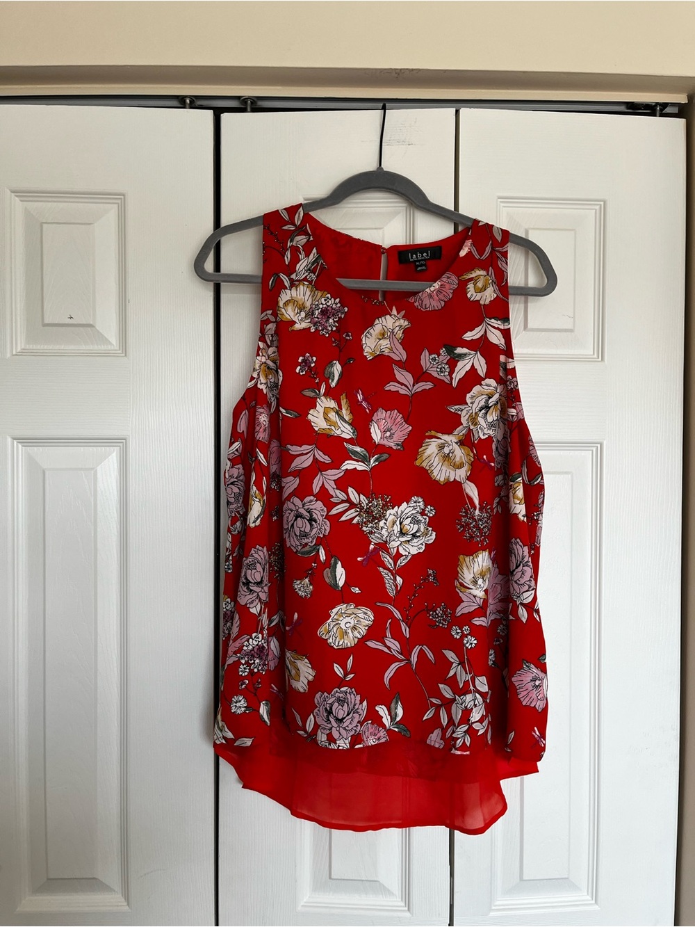 Red Floral Tank Blouse